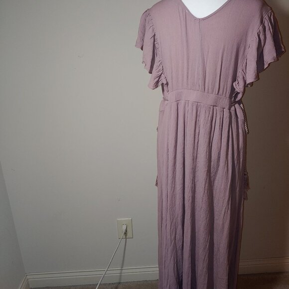 Baltic Born Jennifer Deep V Neck Maxi Dress Dusty Pink Rose  Size XXL - Picture 7 of 11